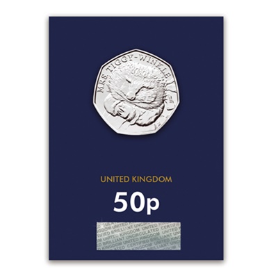 2016 BU 50p Coin (Card) - Mrs Tiggy-Winkle
